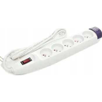 kabelová chránička Kraft&Dele KD4013, prodlužovací přívod 3 m 5 zásuvek, přepěťová, dětská ochrana