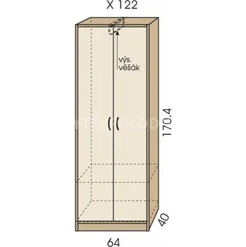 Šatní skříň Šatní skříň JIM 5 X 122
