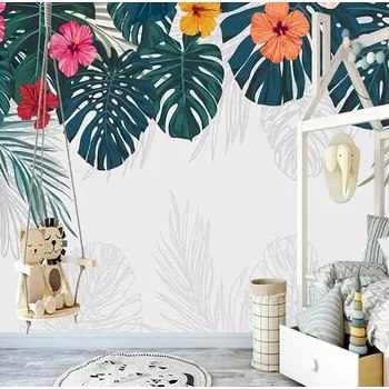 Tapeta Solution Media 3D tapety - Malované listy MU4088 1 - Voděodolné plátno - Textilní tapeta omyvatelná - 250g/m2