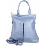 Velká modrá kožená shopper kabelka Borse in Pelle no. 711, formát A4