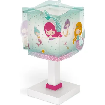 Lampička Dalber 63441 MERMAIDS - Dětská fosforeskující lampička s mořskou vílou + Dárek LED žárovka (Stolní lampička pro děti )