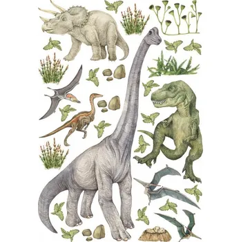 Samolepící dekorace Samolepící dekorace na zeď Dinosauři DK1747 / Samolepka na zeď AG Design (42,5 x 66 cm)