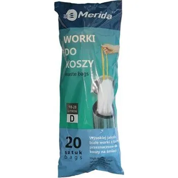 Pytle na odpadky MERIDA TOP sáčky 18-28 l., bílé,zatahovací,parfémované, 20 ks/role WTB301