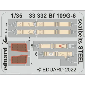 Plastikový model 1/35 Bf 109G-6 seatbelts STEEL (BORDER M.)