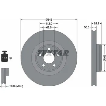Brzdový kotouč Brzdový kotouč TEXTAR 92294305