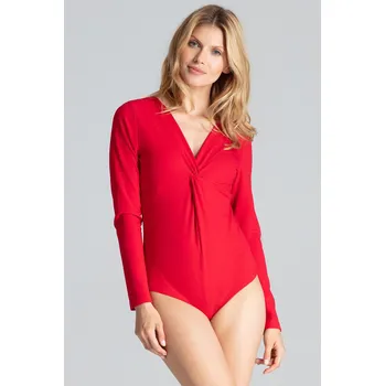 Body Body se zvrásněným výstřihem M685 Red Velikost: L