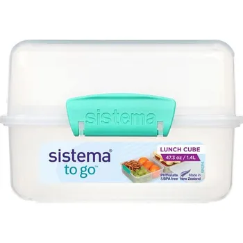 Svačinový box Sistema Box na oběd To Go 1,4l Barva: minty teal