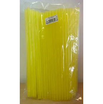 Jednorázové nádobí Brčko JUMBO 8mm x 26cm (cena za 100ks) Barva: Žlutá