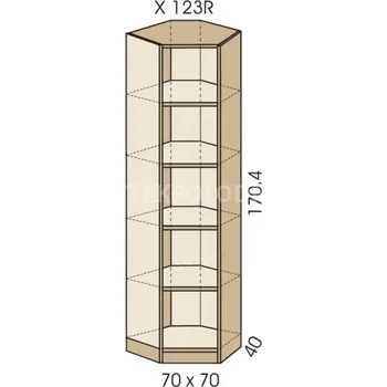 Šatní skříň Rohová skříň JIM 5 X 123R