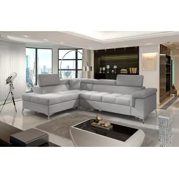 Sedací souprava Rozkládací rohová sedačka FREDERICO světle šedá