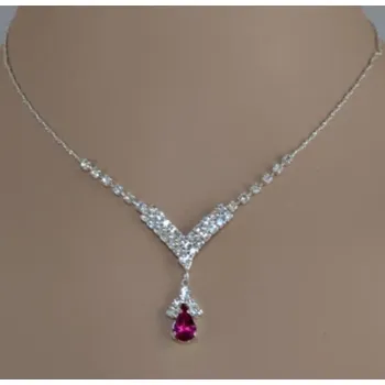 Náhrdelník Náhrdelník s růžovou kapkou