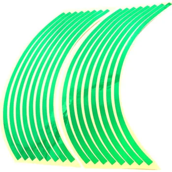 Polep vozidla Reflexní celé proužky na kola motocyklu zelená