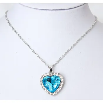 Náhrdelník Náhrdelník s křišťálovým světle modrým srdcem