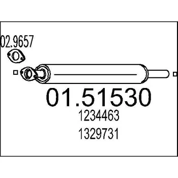 Auto-moto Střední tlumič výfuku MTS 01.51530