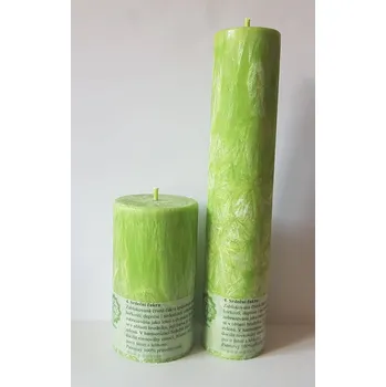 Svíčka 4. Srdeční čakra, Druh c) Válec - průměr 6,2cm, výška 10,7cm