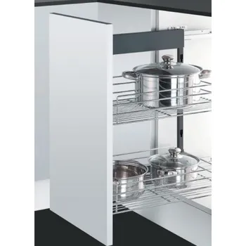 Odpadkový koš Wireli Plnovýsuvný koš KOMFORT boční s tlumením / Chrom Levý 400 mm