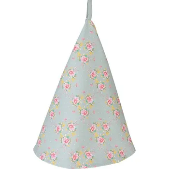 Utěrka Zelená bavlněná kulatá utěrka s květy Cheerful Birdie - Ø 80 cm