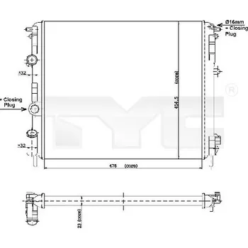 Chladič motoru Chladič, chlazení motoru TYC 728-0010