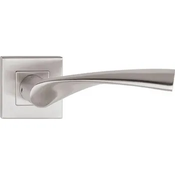 Dveřní kování Hermat Klika z nerezové oceli ALA HR / Matná nerezová ocel Rozeta na bezpečnostní klíč /PZ/