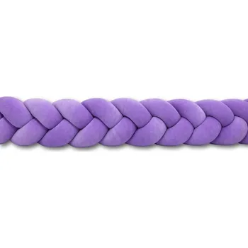 Příslušenství pro dětskou postel a kolébku WeLove Mantinel do postýlky cop Velur Tre - fialový Délka mantinelu: 180 cm