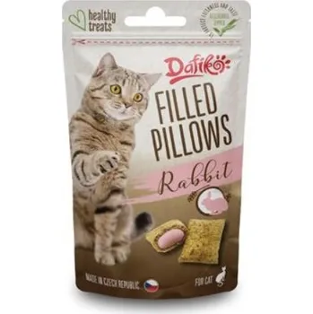 Pamlsek pro kočku Dafíko plněné polštářky pro kočky králičí 40g