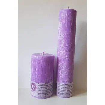 Svíčka 7. Korunní čakra, Druh c) Válec - průměr 6,2cm, výška 10,7cm