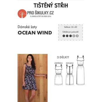 Nit Střih na dámské lehké letní šaty na ramínka, s volánem OCEAN WIND