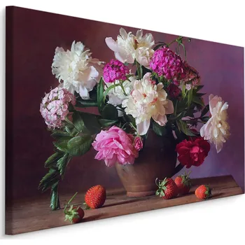 Plátno Pivoňky S Jahodami II. Varianta: 40x30