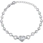 Stříbrný srdíčkový náramek Melissa s čirými Brilliance Zirconia JJJ0680B