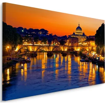 Obraz Plátno Svatý Anděl V Římě Ve Večerních Hodinách Varianta: 30x20