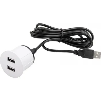 Elektrická zásuvka Asa Elektrická zásuvka USB nabíječka kulatá / bílá matná