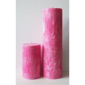 Svíčka Oltářní růžová svíčka, Druh c) Válec - průměr 6,2cm, výška 10,7cm