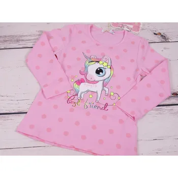 Triko Kugo růžové s jednorožcem PC3795 velikost oblečení - děti: 98