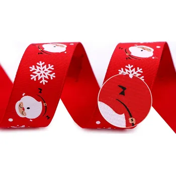 Vánoční rypsová stuha šíře 24 mm, barva 1 červená