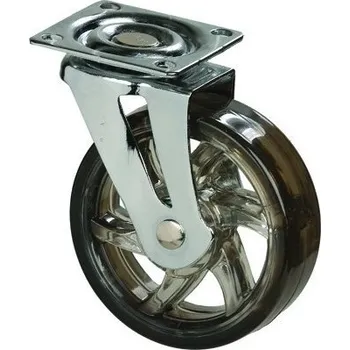 Nábytkové kování Interex Nábytkové kolečko bez brzdy 75 mm / Transparentní hnědá 75 mm