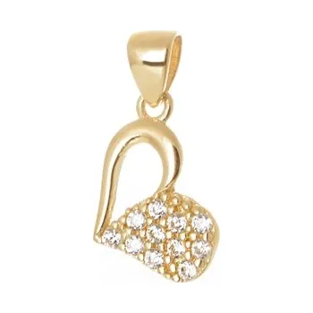 Přívěsek Přívěšek ze žlutého zlata srdíčko ZZ0866F + dárek zdarma