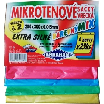 Mikrotenové sáčky barevné, 20 x 30 cm, 15 mikronů, 100 ks