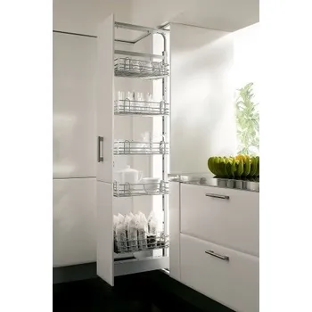 Kuchyňská skříňka VIBO Potravinová skříň STANDARD 1460 - 1780 mm s tlumením / chrom 300 mm 4