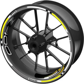 Polep vozidla sada barevných proužků EASY na kola Kawasaki Z400 žlutá