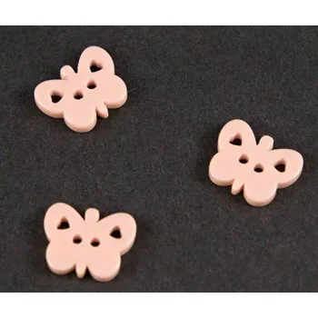 umělá květina Knoflík ve tvaru motýlka - lososově růžová - rozměr 1 cm x 1,3 cm