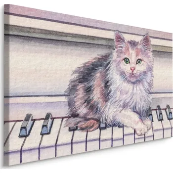 Dekorativní polštářek MyBestHome BOX Plátno Kočka a Klavír Varianta: 30x20