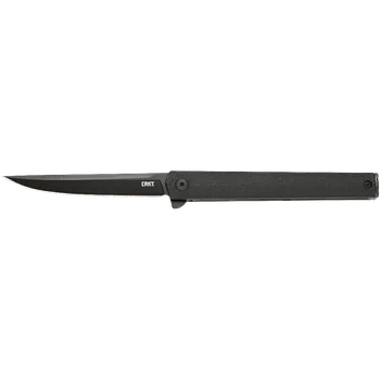 kapesní nůž CRKT CEO FLIPPER BLACKOUT, zavírací nůž s klipem 7097K