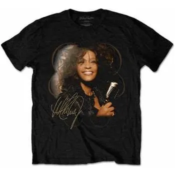 Pánské tričko Merch Whitney Houston: Tričko Vintage Mic Photo XL