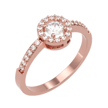 Prsten SOLUNA Noblesní zlatý prsten se zirkony ORBIS růžové zlato VELIKOST: 49 - 15,6 mm