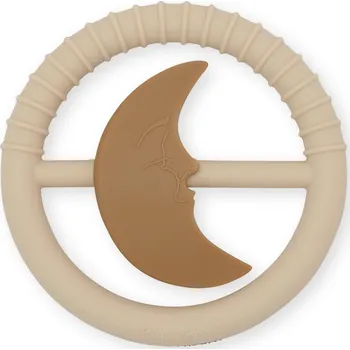 Hračka pro kojence Konges Slojd Konges Sløjd Kousátko s chrastítkem Rose Konges Sløjd Silicone Toy Moon Rattle