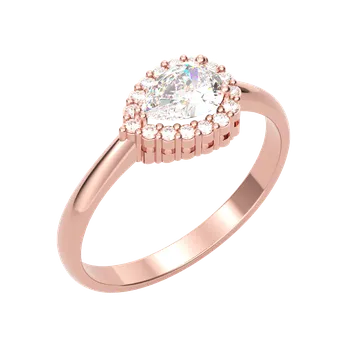 Prsten SOLUNA Jedinečný zlatý prsten se zirkony LUVIA růžové zlato VELIKOST: 48 - 15,3 mm