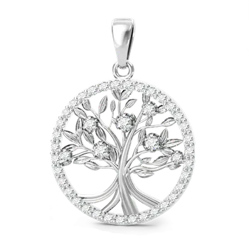 Přívěsek SOLUNA VIDA zlatý přívěsek se zirkony STROM ŽIVOTA bílé zlato