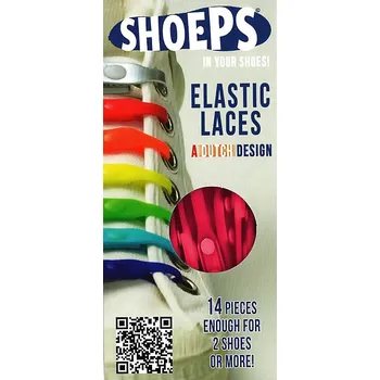 Tkaničky do bot SHOEPS - silikonové tkaničky růžové neon 14ks