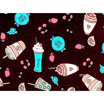 Mirtex Látka úplet Coffee hnědá šířka 178 cm