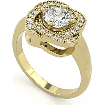 Prsten SOLUNA Luxusní zlatý prsten se zirkony PRECISSA žluté zlato VELIKOST: 55 - 17,5 mm